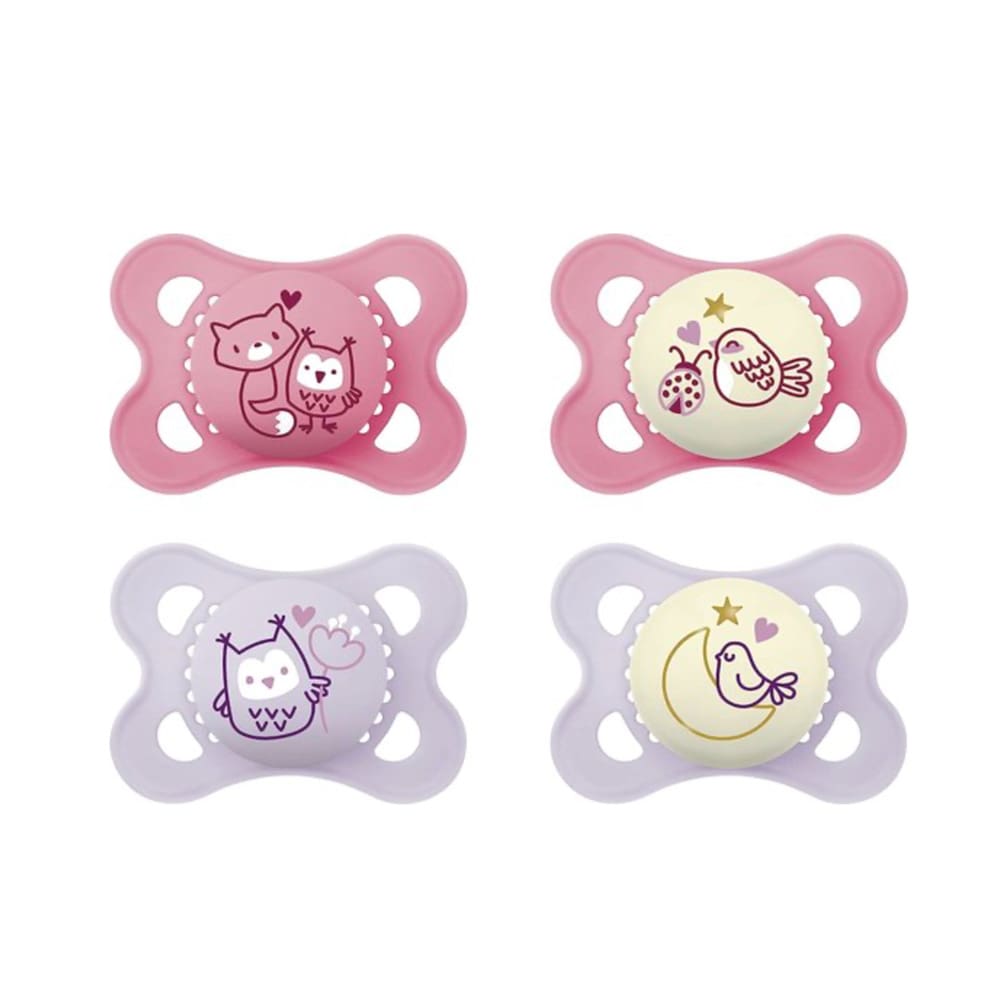 MAM - Fopspeen Day & Night Original Pure Siliconen – 0–6 Maanden – Roze – Set van 4