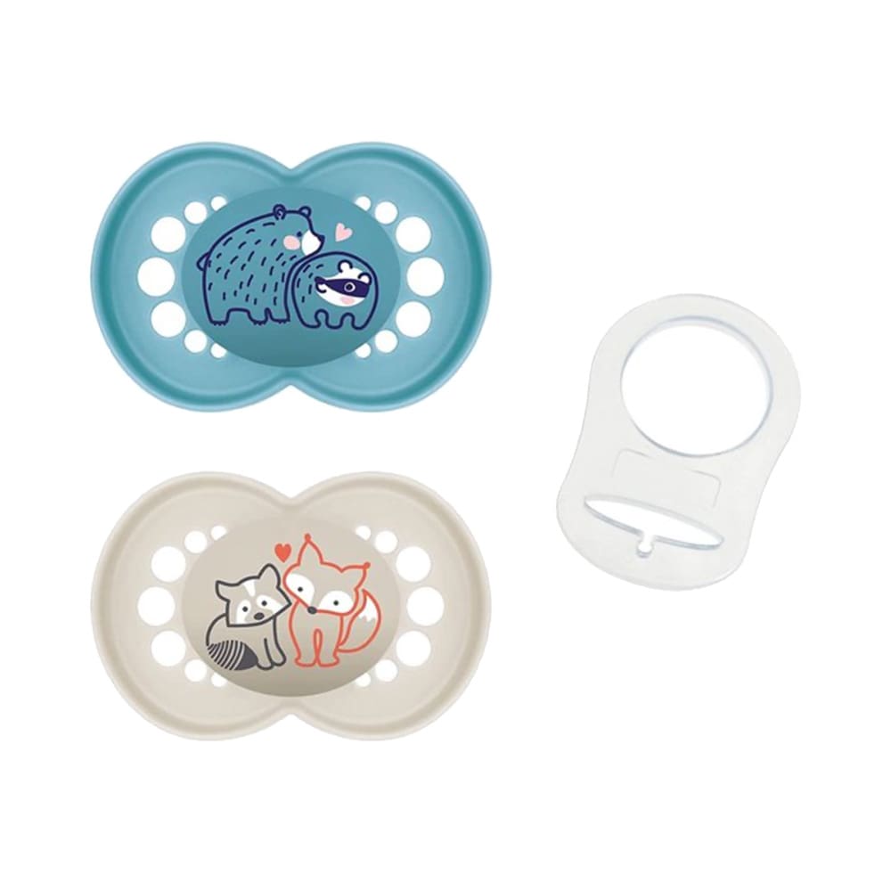 MAM - Pacifier Original Pure - Silicone - 6-16 months - Blue + Clip