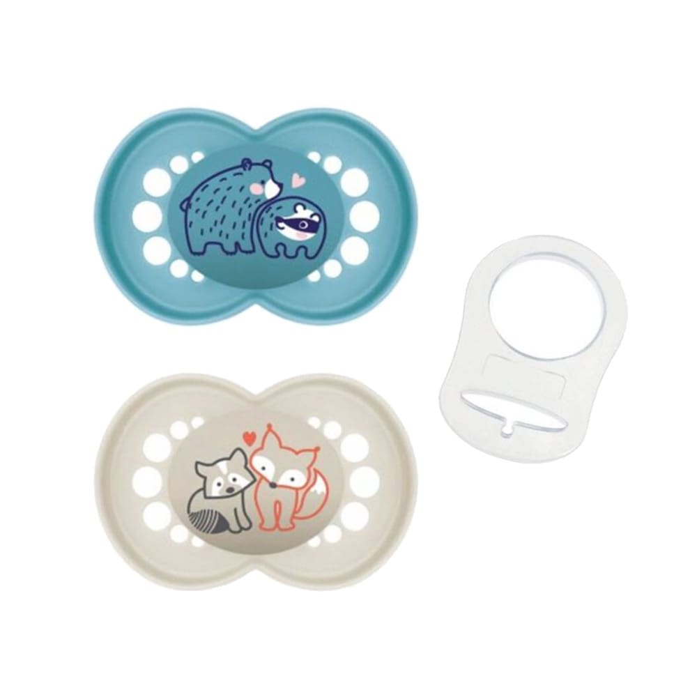 MAM - Pacifier Pure - 16+ months - Blue - 2 pcs + Clip