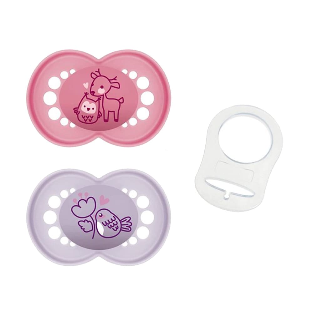 MAM - Pacifier Original Pure - Silicone - 6-16 months - Pink + Clip
