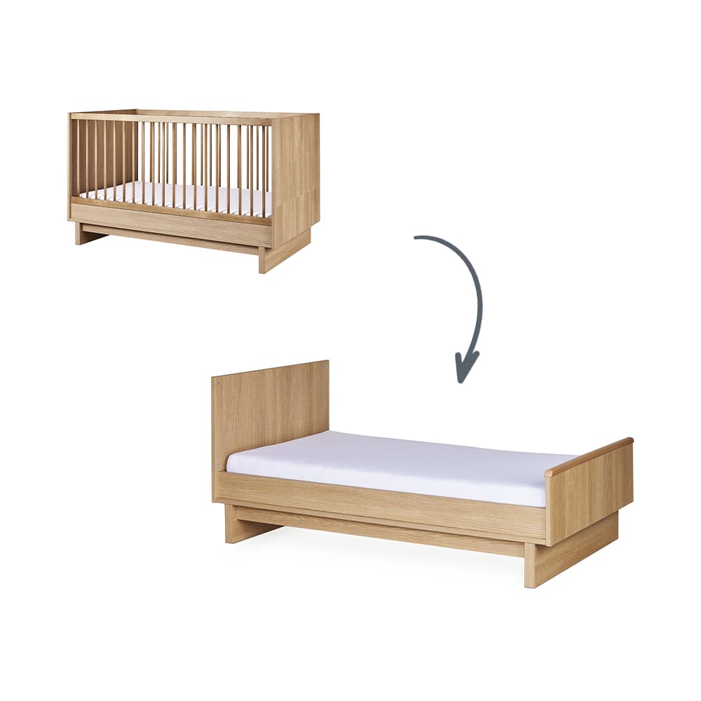 Quax - Kyo Convertible Baby Cot - Honey Ash - 120 x 70 cm