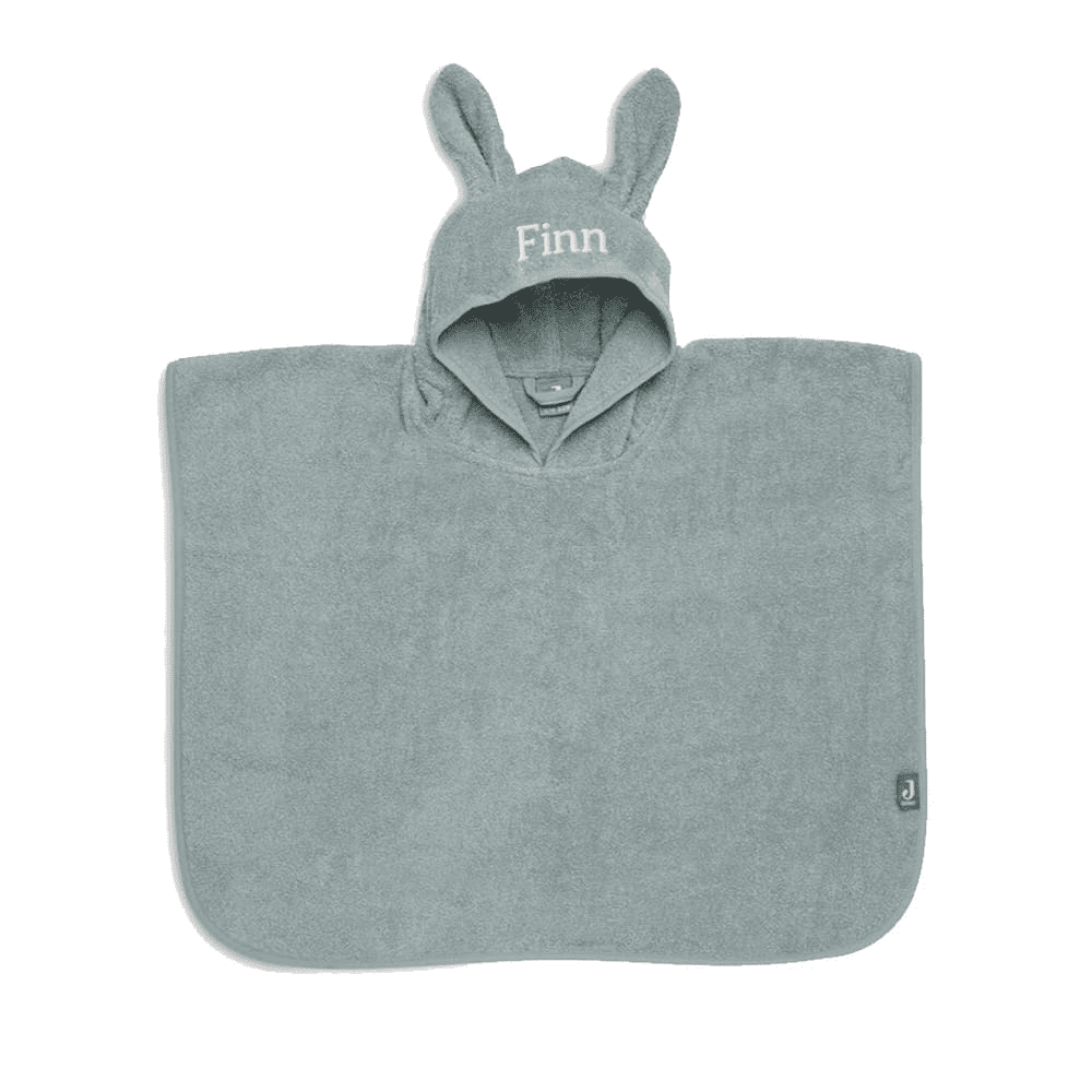 Jollein - Badeponcho - Ash Green - mit Name
