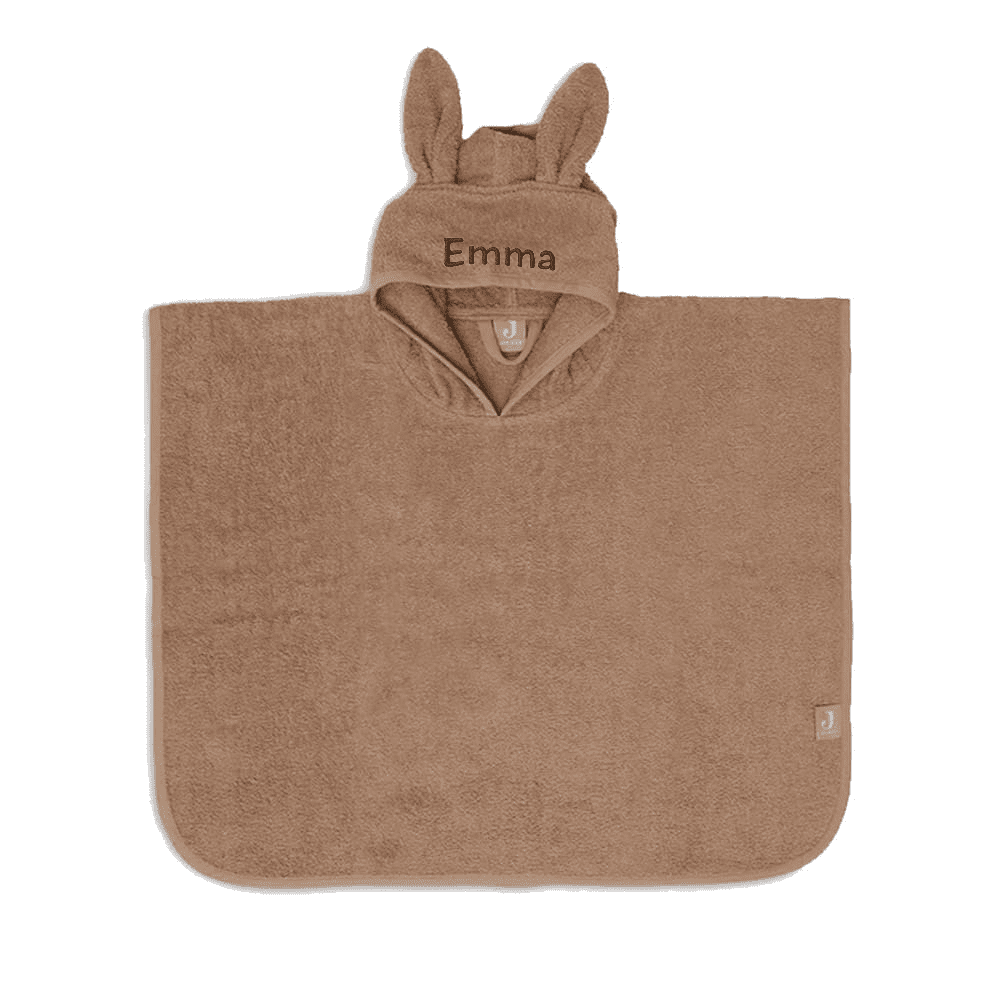 Jollein - Badeponcho Frottee - Biscuit - mit Name