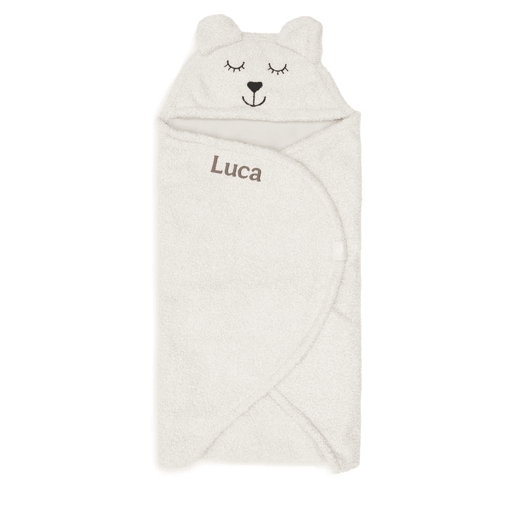 Jollein - Wrap Blanket Bear - Oatmeal - with Name