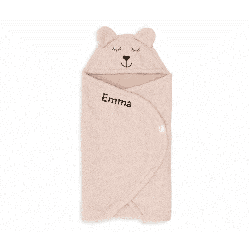 Jollein - Wrap Blanket Bear - Wild Rose - with Name