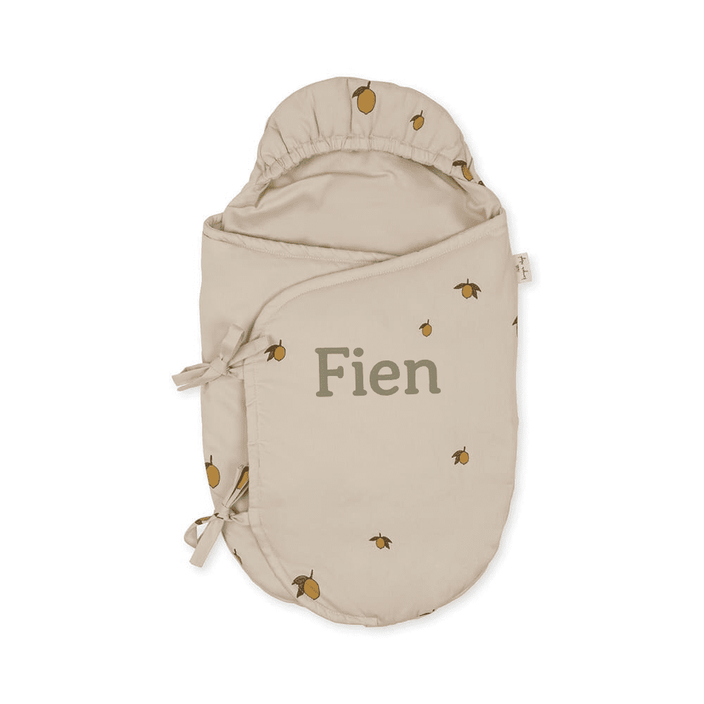 Konges Sløjd - Doll Sleeping Bag - Lemon - with Name