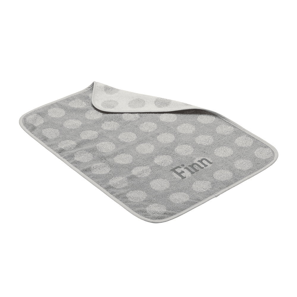 Leander - Topper for Changing Mat - Matty™ - Dots - Cool Grey - with Name