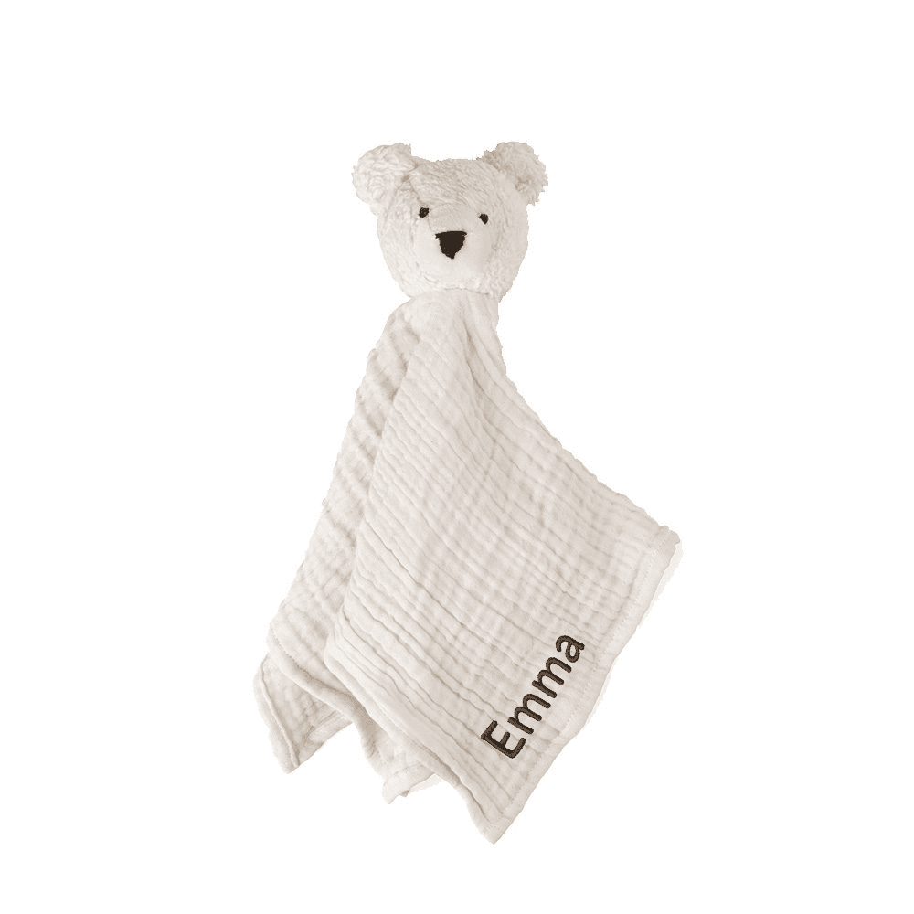 Sebra - Kuscheltuch - Beary der Polarbär - mit Name