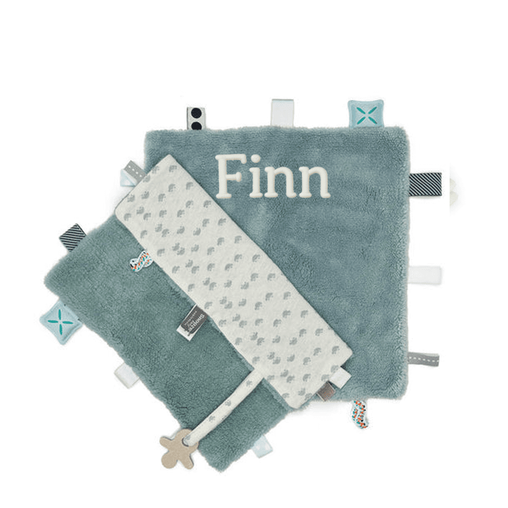 Snoozebaby Amsterdam – Schnullertuch – Sweet Dreaming – Gray Mist (OEKO-TEX) - mit Name