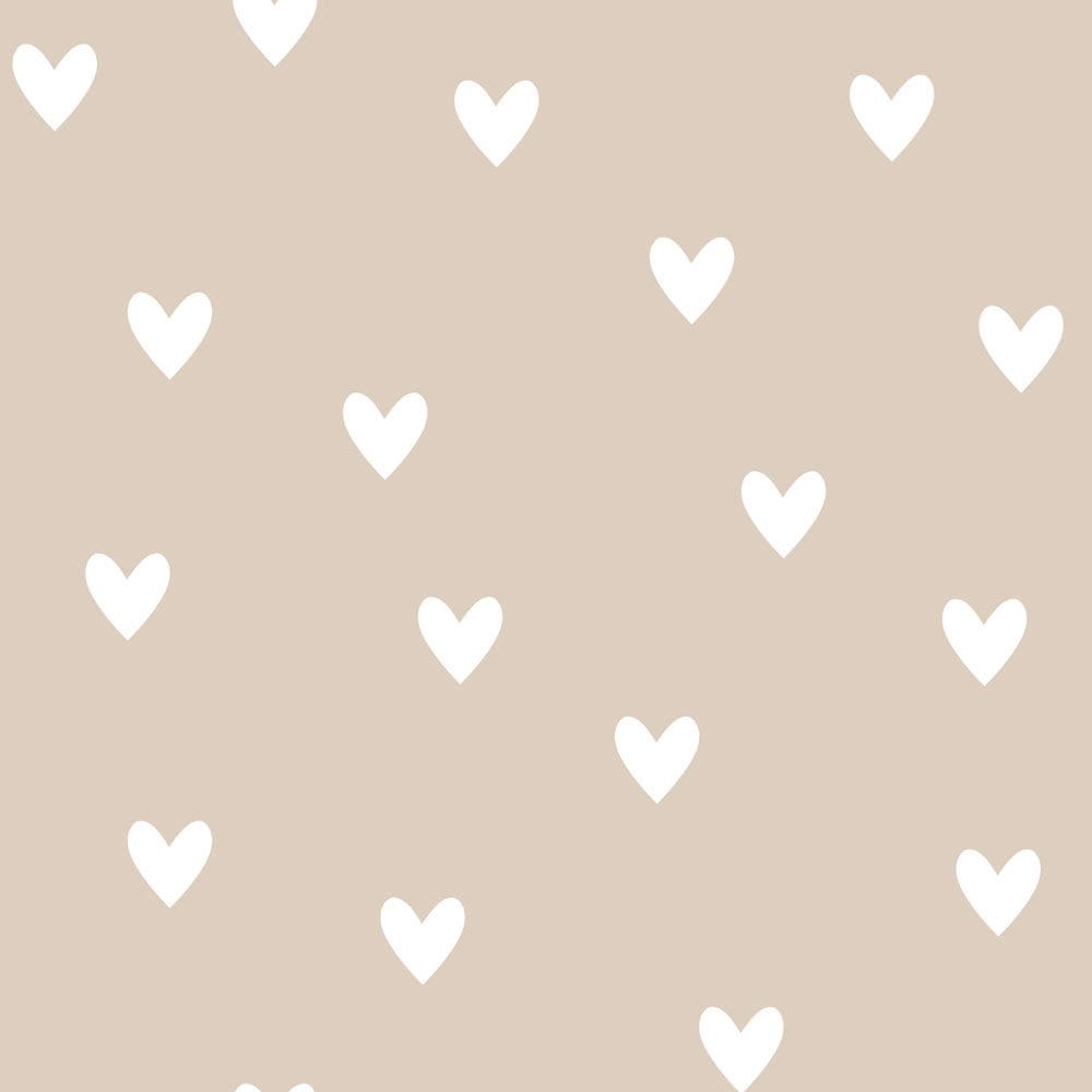 Dekornik - Wallpaper - Simple Hearts Beige