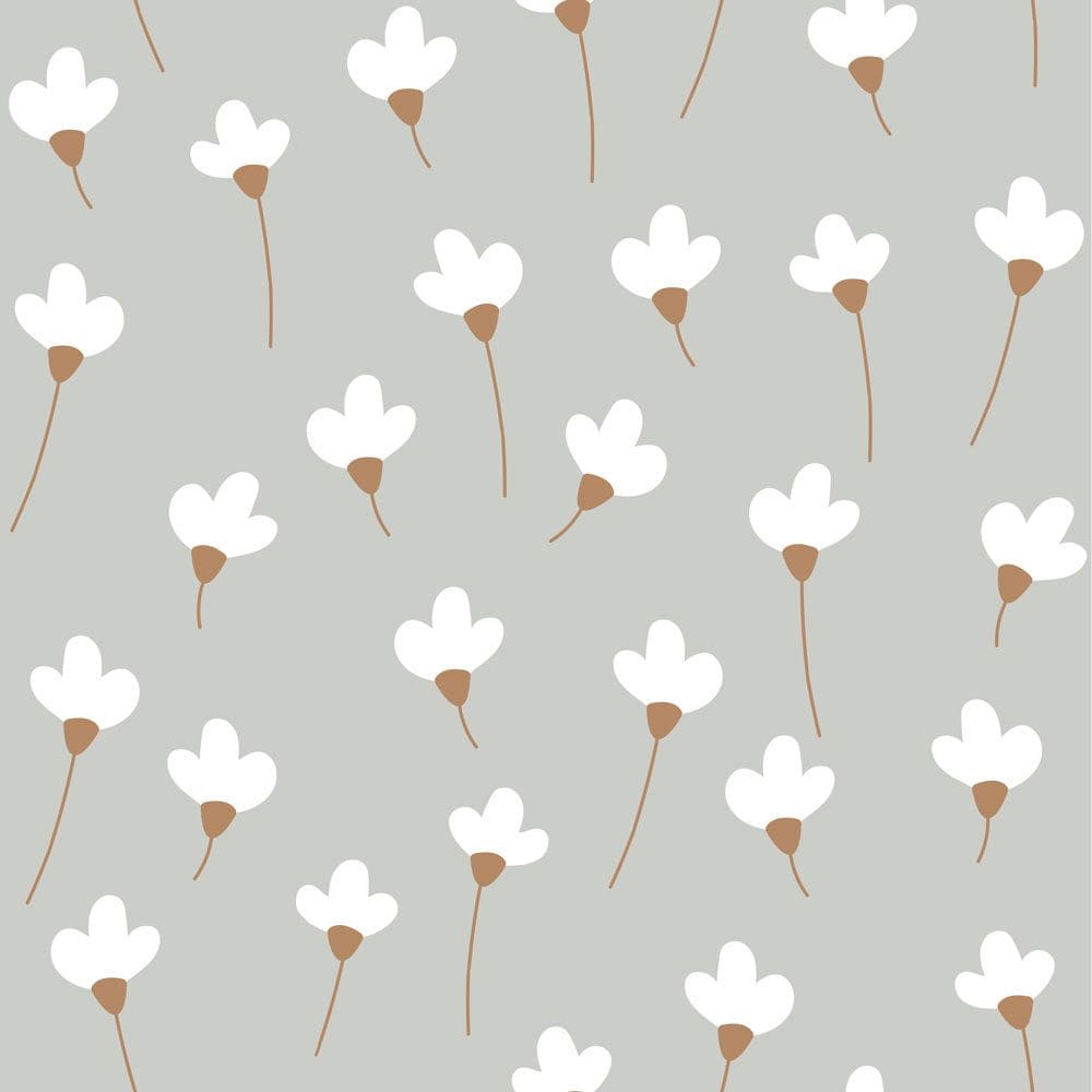 Dekornik - Wallpaper - Simple Daisies On Gray