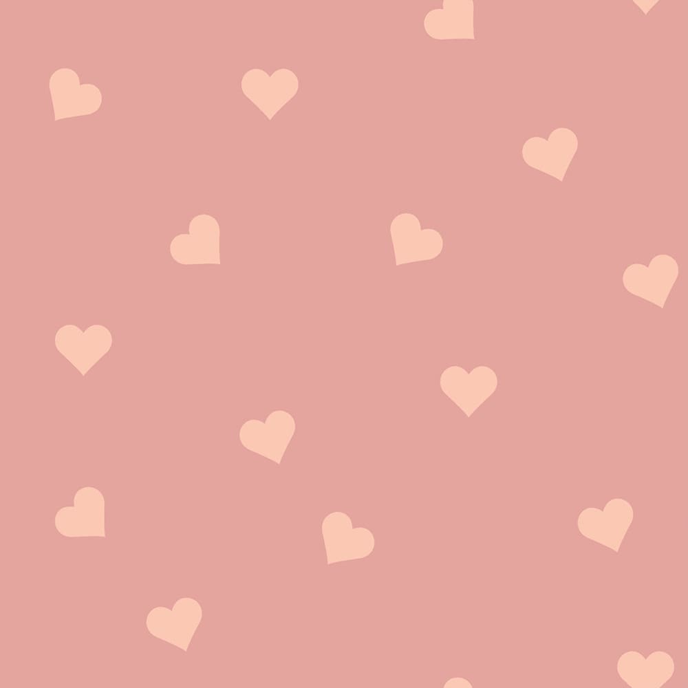 Dekornik - Wallpaper - Hearts Peach On Pink