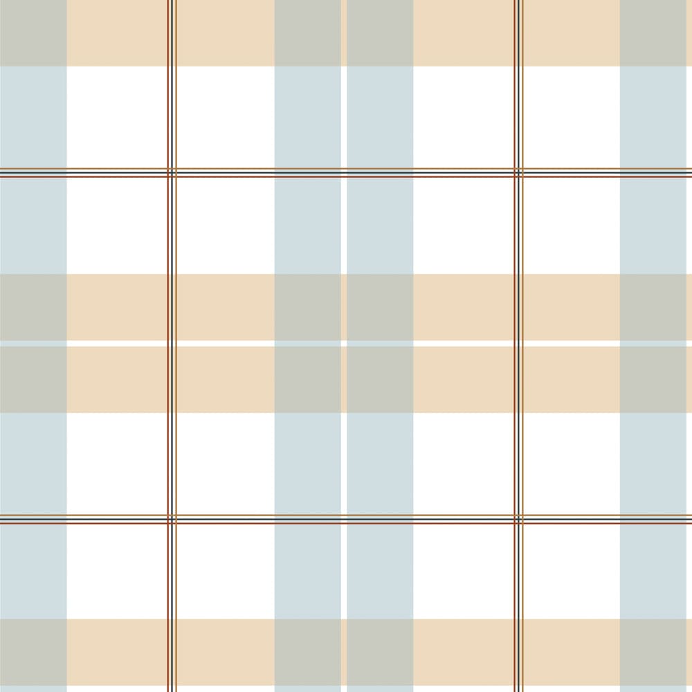 Dekornik - Wallpaper - Check Maxi Beige Blue Red