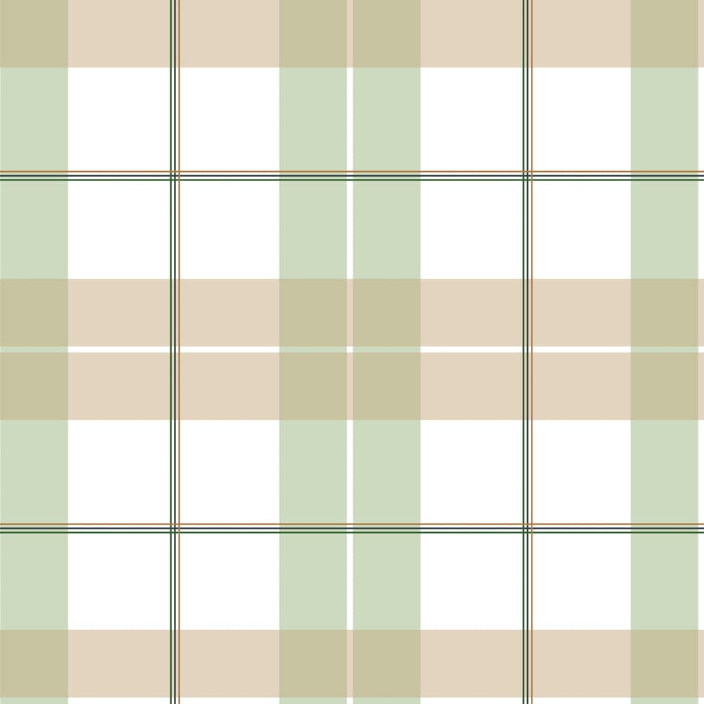 Dekornik - Wallpaper - Check Maxi Beige Green