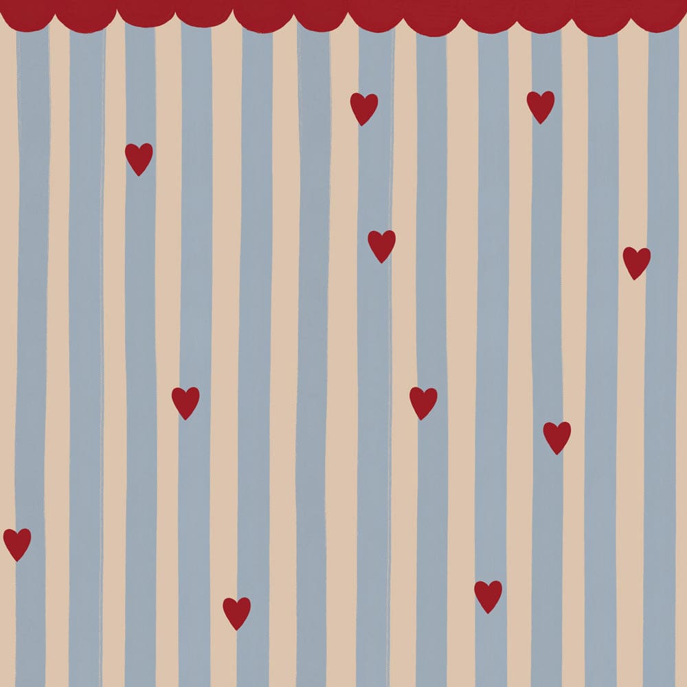 Dekornik - Wallpaper - French Hearts Stripes