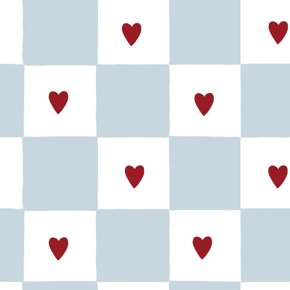 Dekornik - Wallpaper - French Hearts Check
