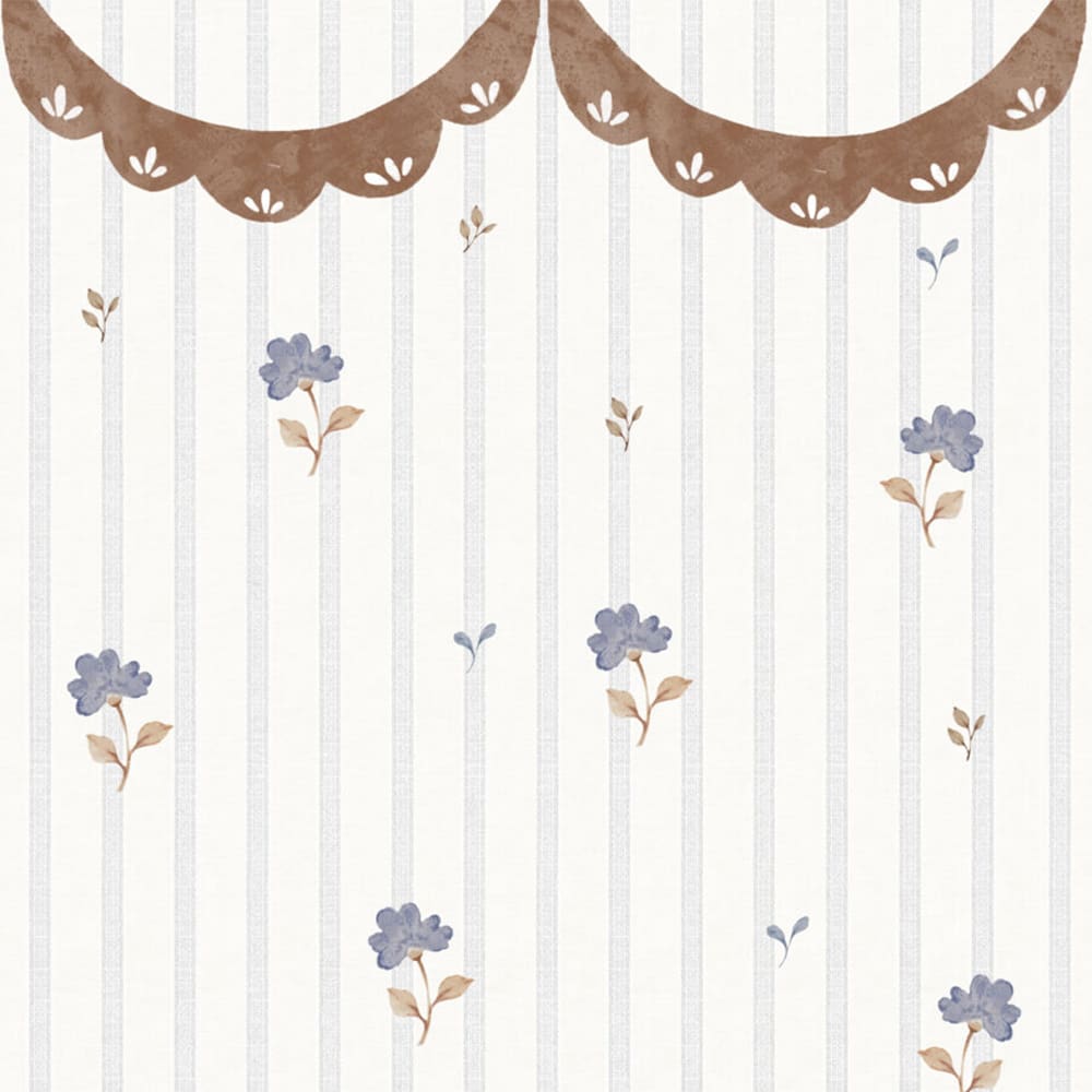 Dekornik - Wallpaper - Delicate Retro Flowers