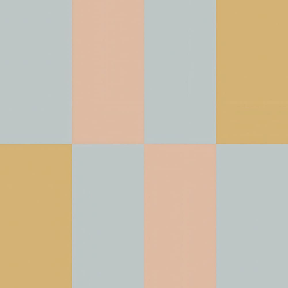 Dekornik - Wallpaper - Stripes Blue Salmon Yellow Upside