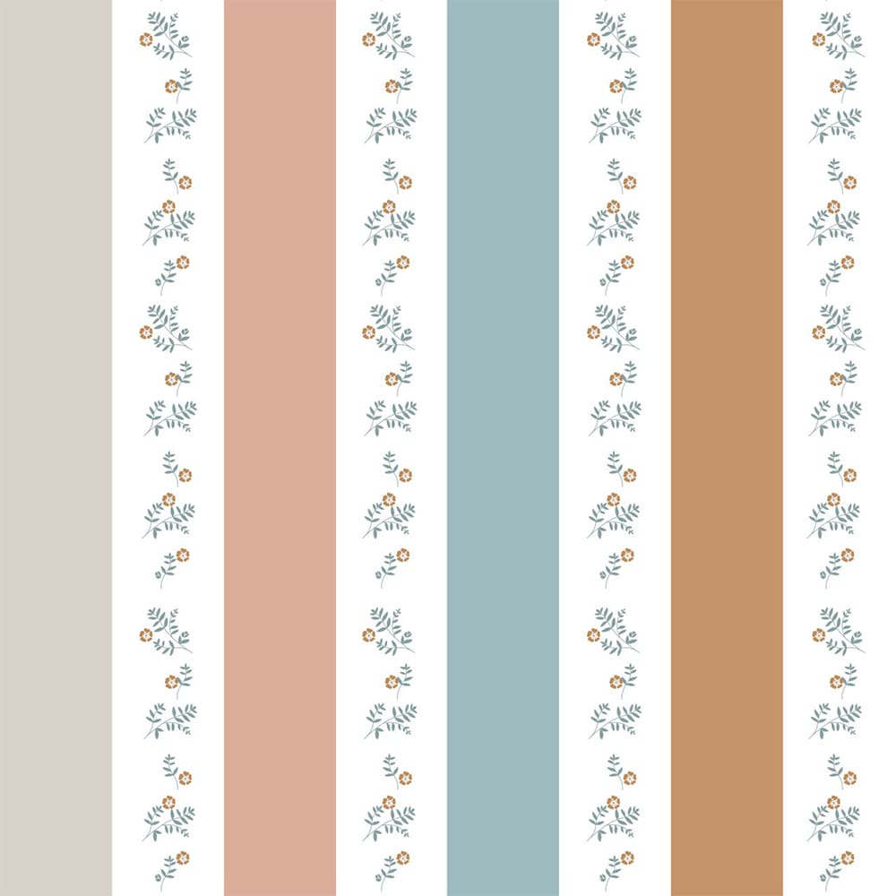 Dekornik - Wallpaper - Portofino Colour Stripes With Flowers