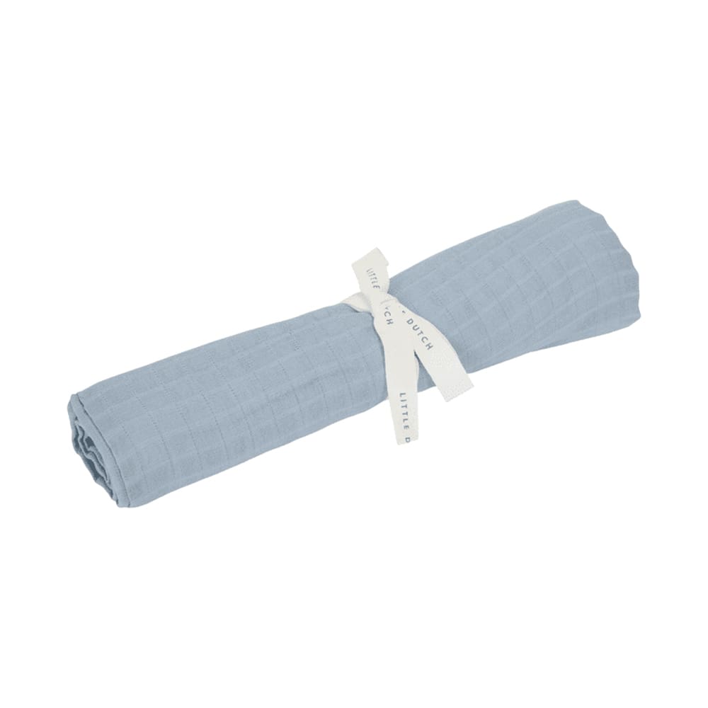 Little Dutch - Muslin Swaddle - Pure Denim Blue - 120 x 120 cm