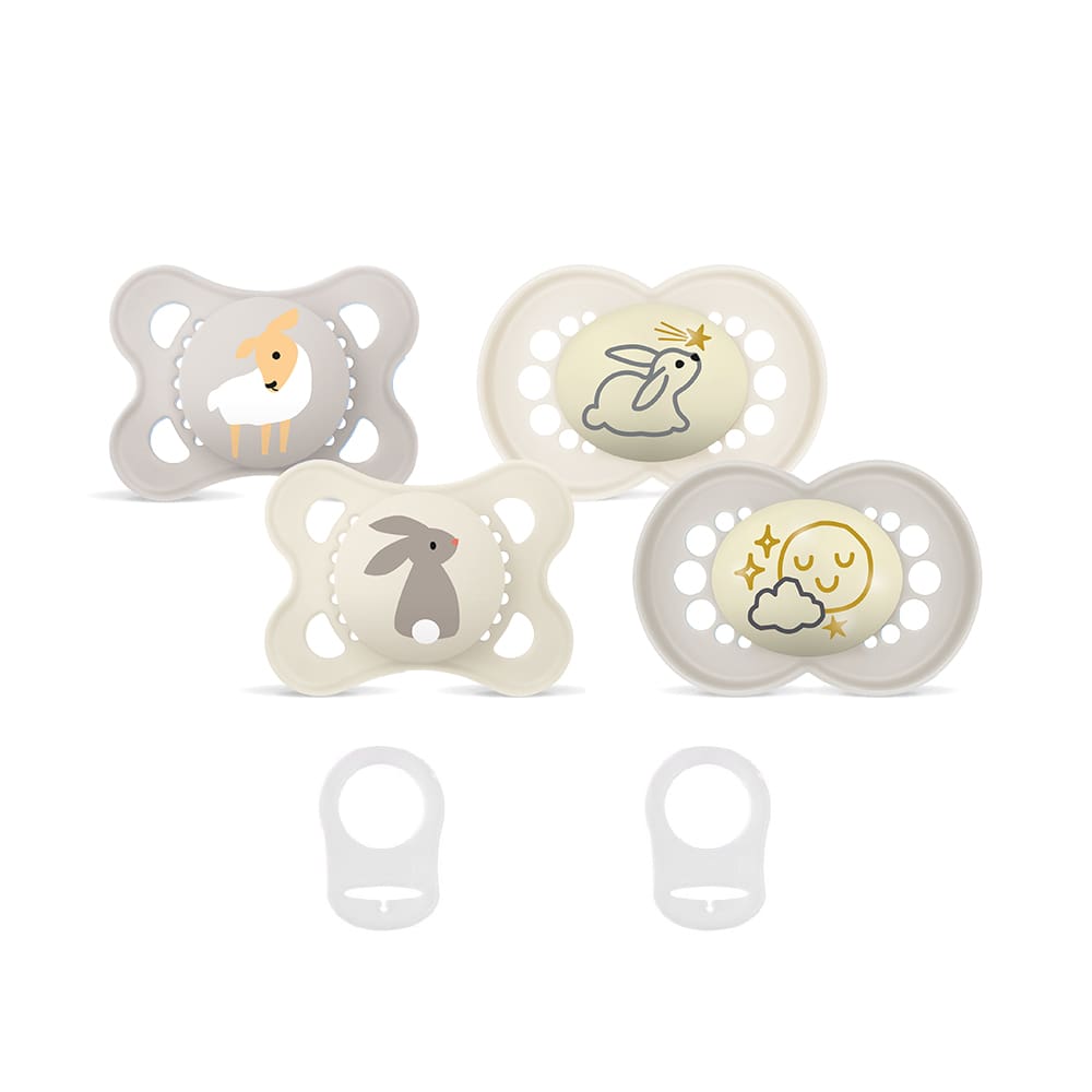 Mam - Pacifier Bundle Original Printed Uni - 0-6m - Day & Night + Transparent Rings
