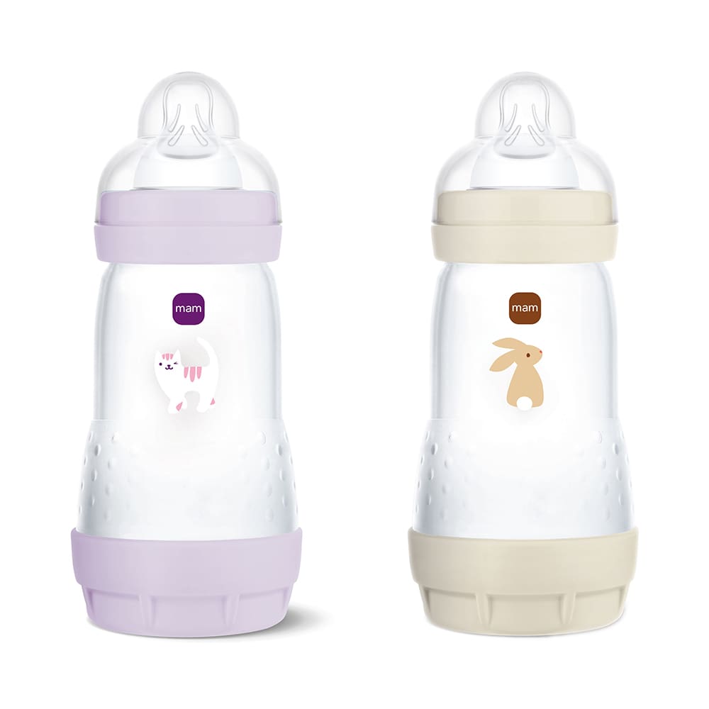 Mam - 2x Babybottle 260 ml - Pink/Beige