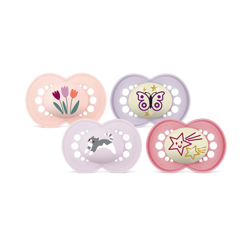 Mam - Pacifier Bundle Original Printed Pink - 16+m - Day & Night