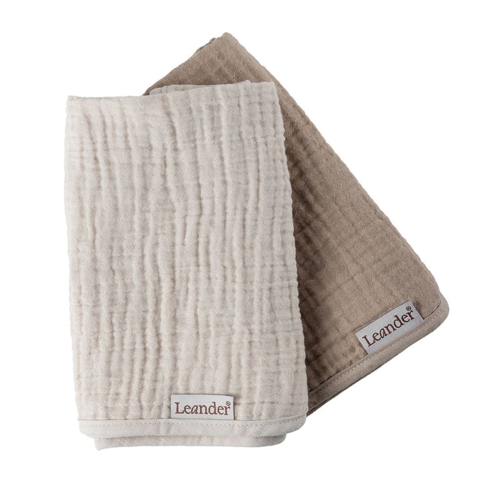 Leander - Nursing towel - Organic muslin - 2 pcs. - Cappuccino / Mocca