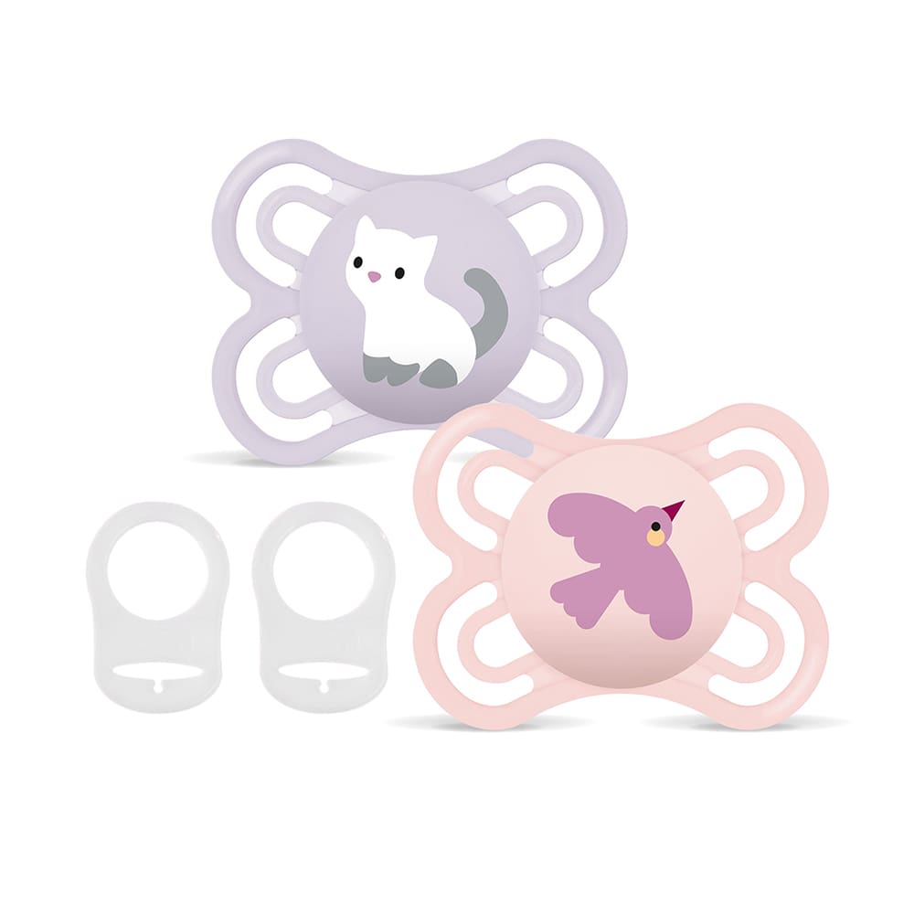 MAM - Pacifier - Perfect 0-6m pink - 2 pcs + 2 clips