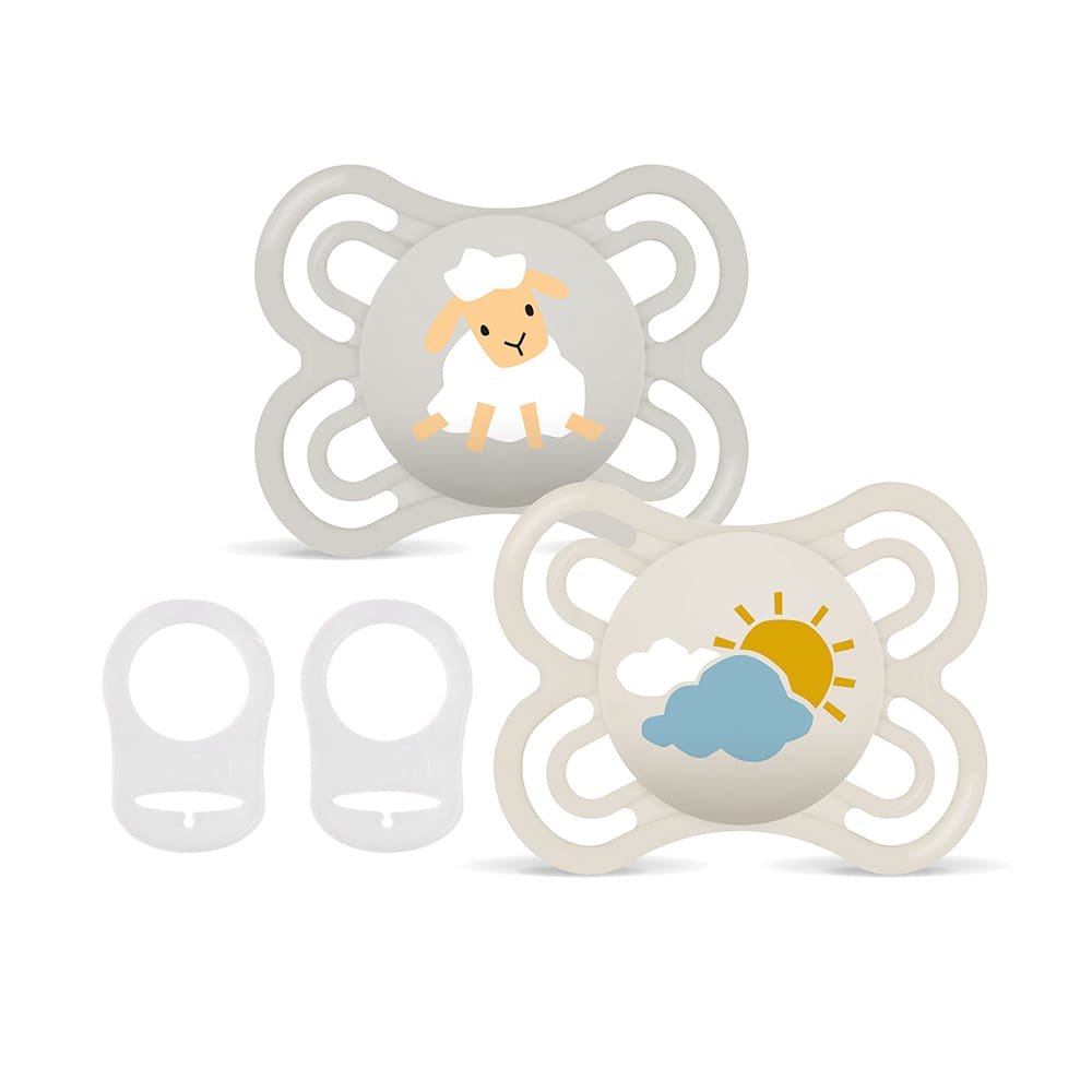 MAM - Pacifier - Perfect 0-6m neutral - 2 pcs + 2 clips