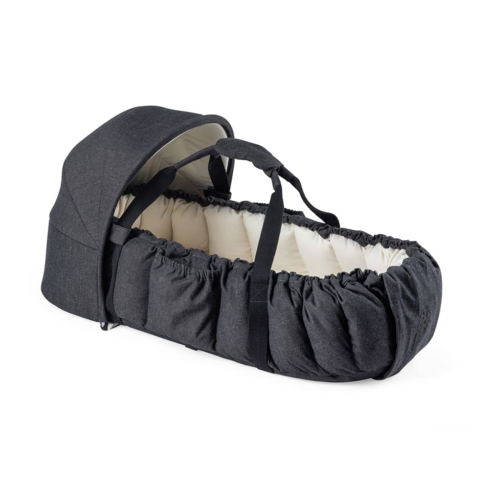 Sebra - 3-in-1 Baby Nest+hood - Dark Grey Melange