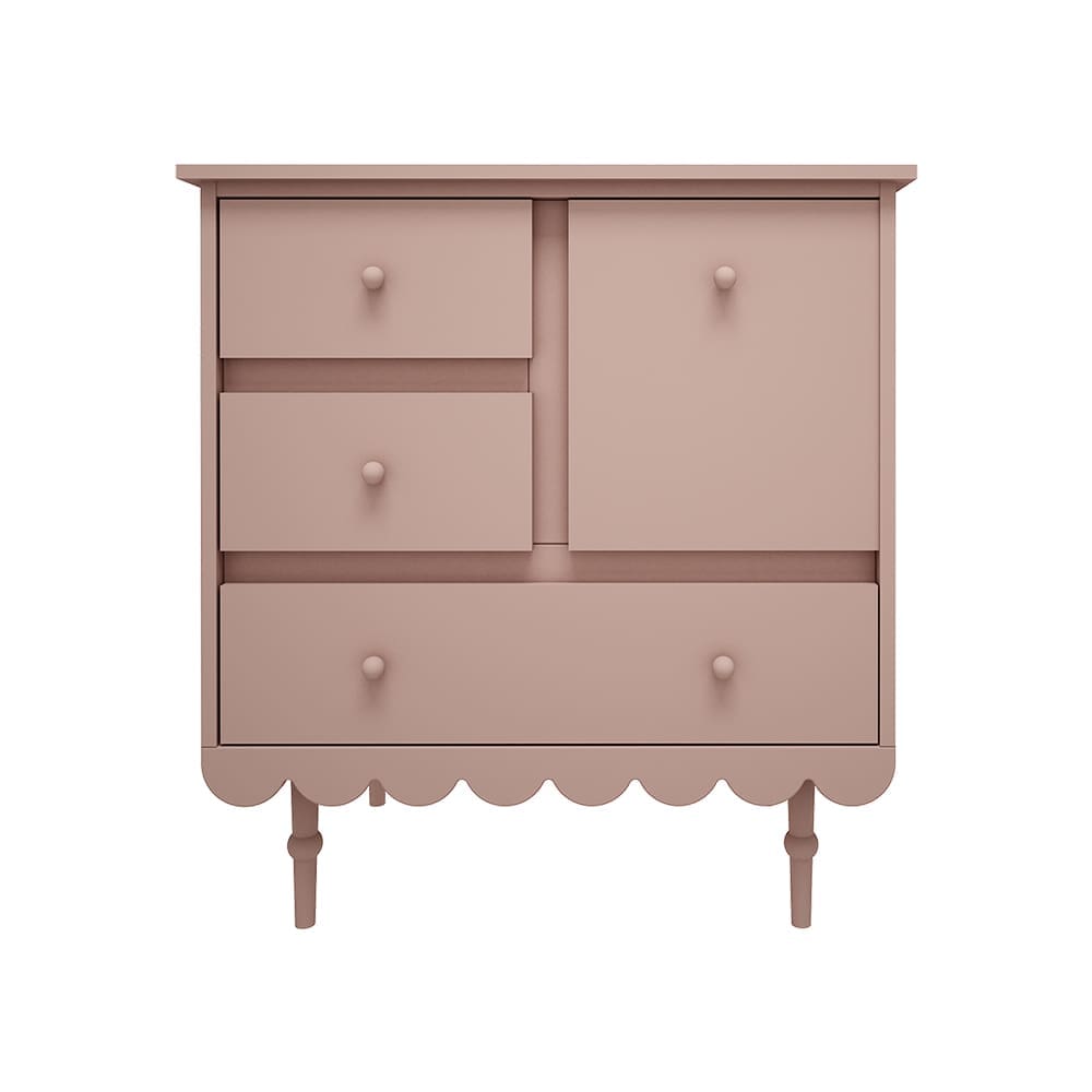 Wood Luck Design - Low Chest of Drawers - Babushka - Pink