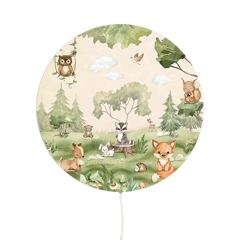 Oliver Robins - Round Wall Lamp - Woodland Joy