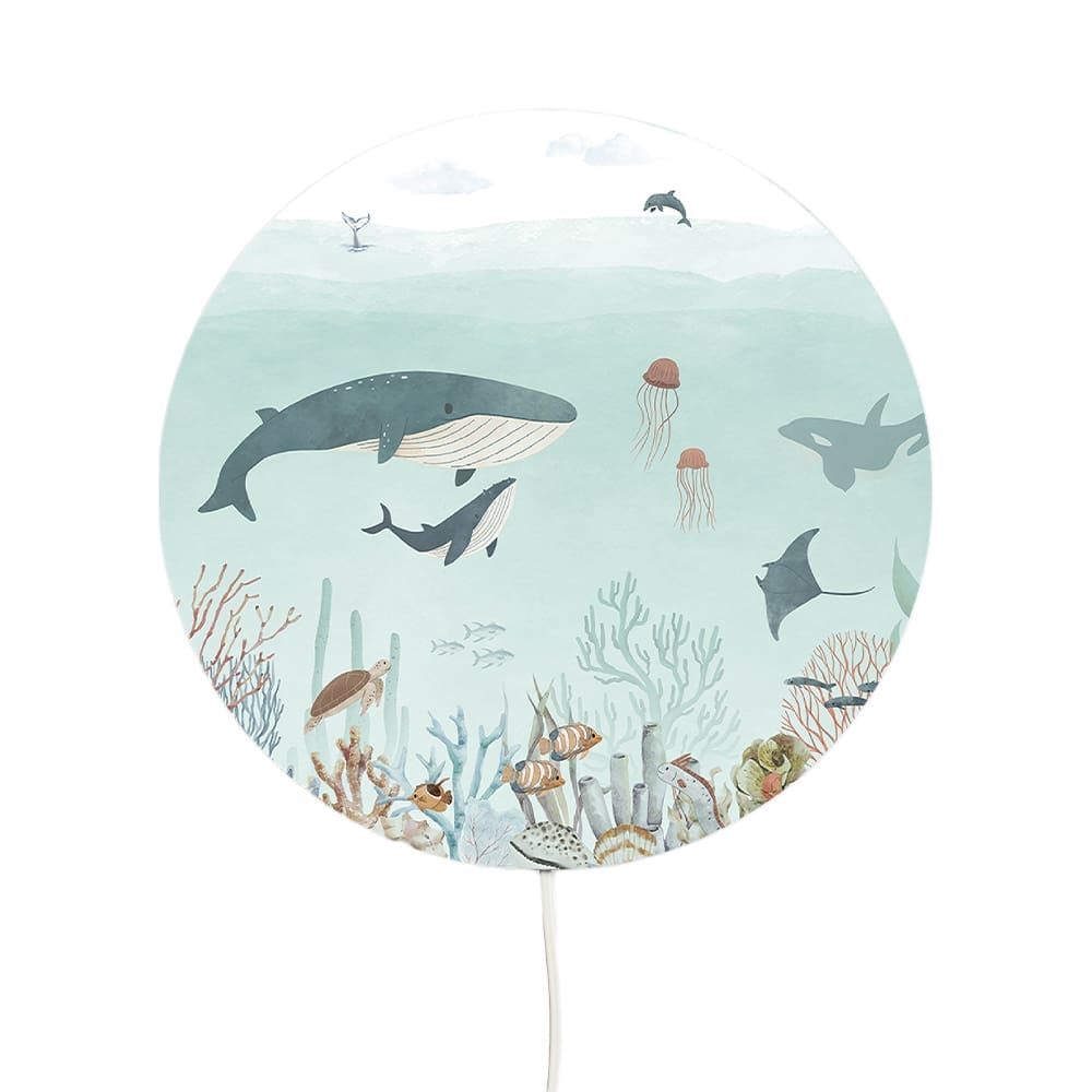 Oliver Robins - Round Wall Lamp - Sensational Sea - Blue