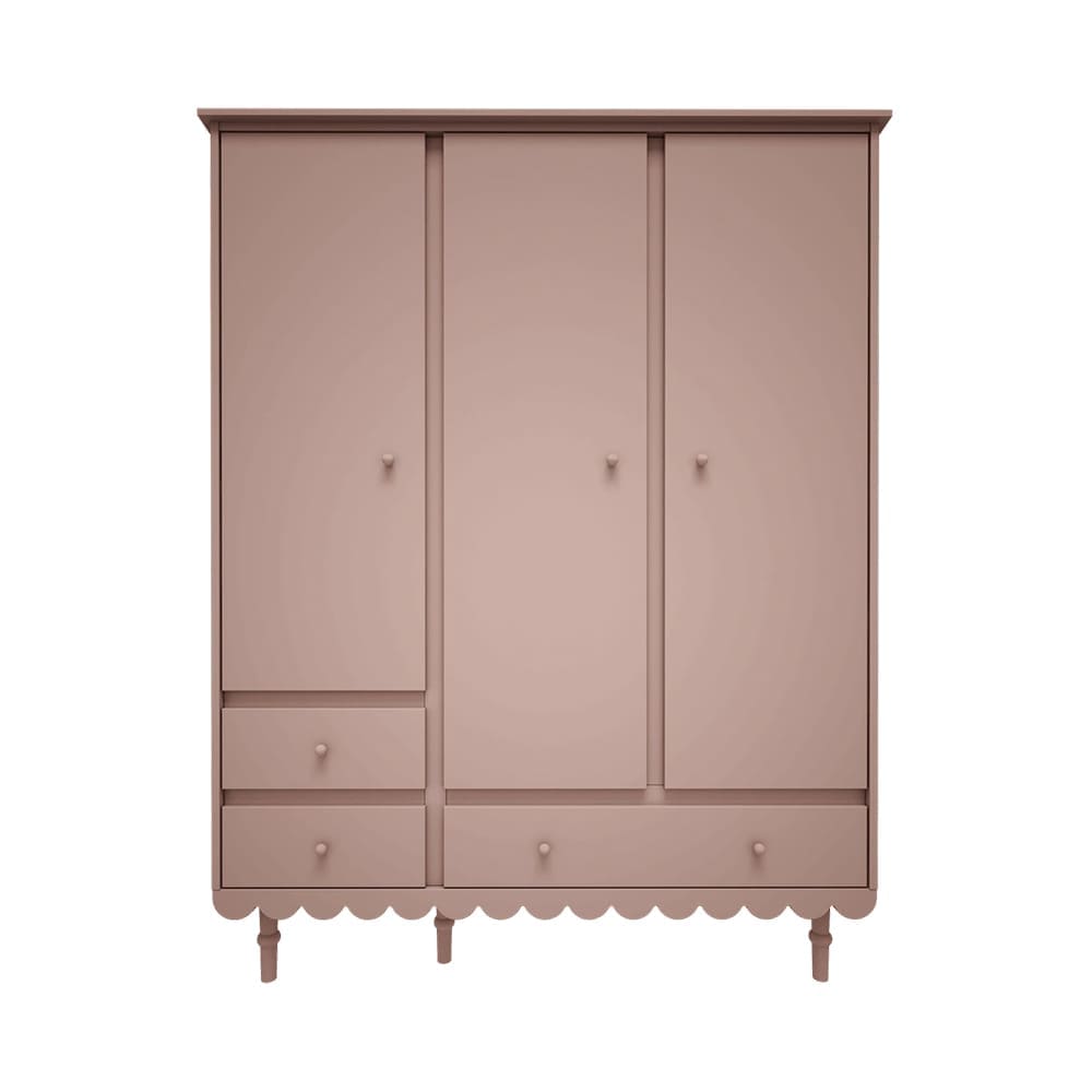 Wood Luck Design - Three Door Wardrobe - Babushka - Pink