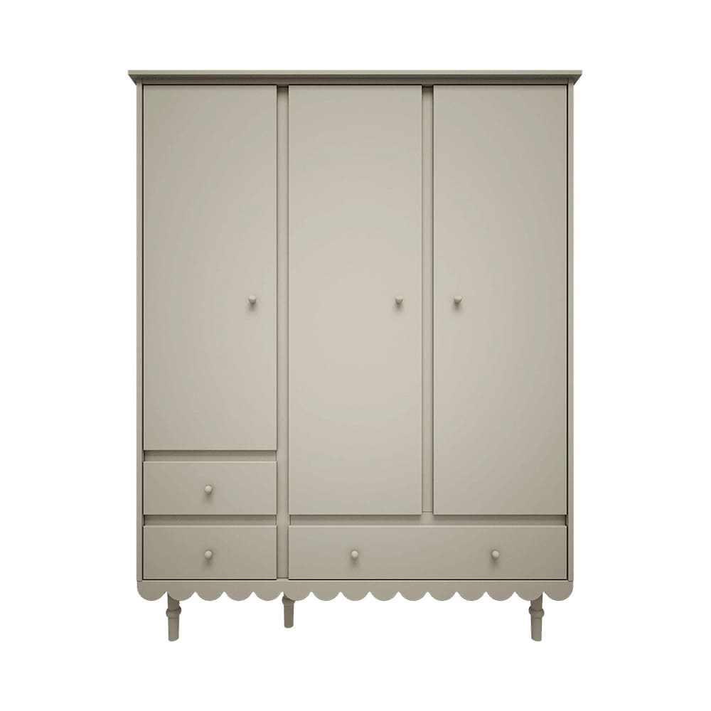 Wood Luck Design - Three Door Wardrobe - Babushka - Olive