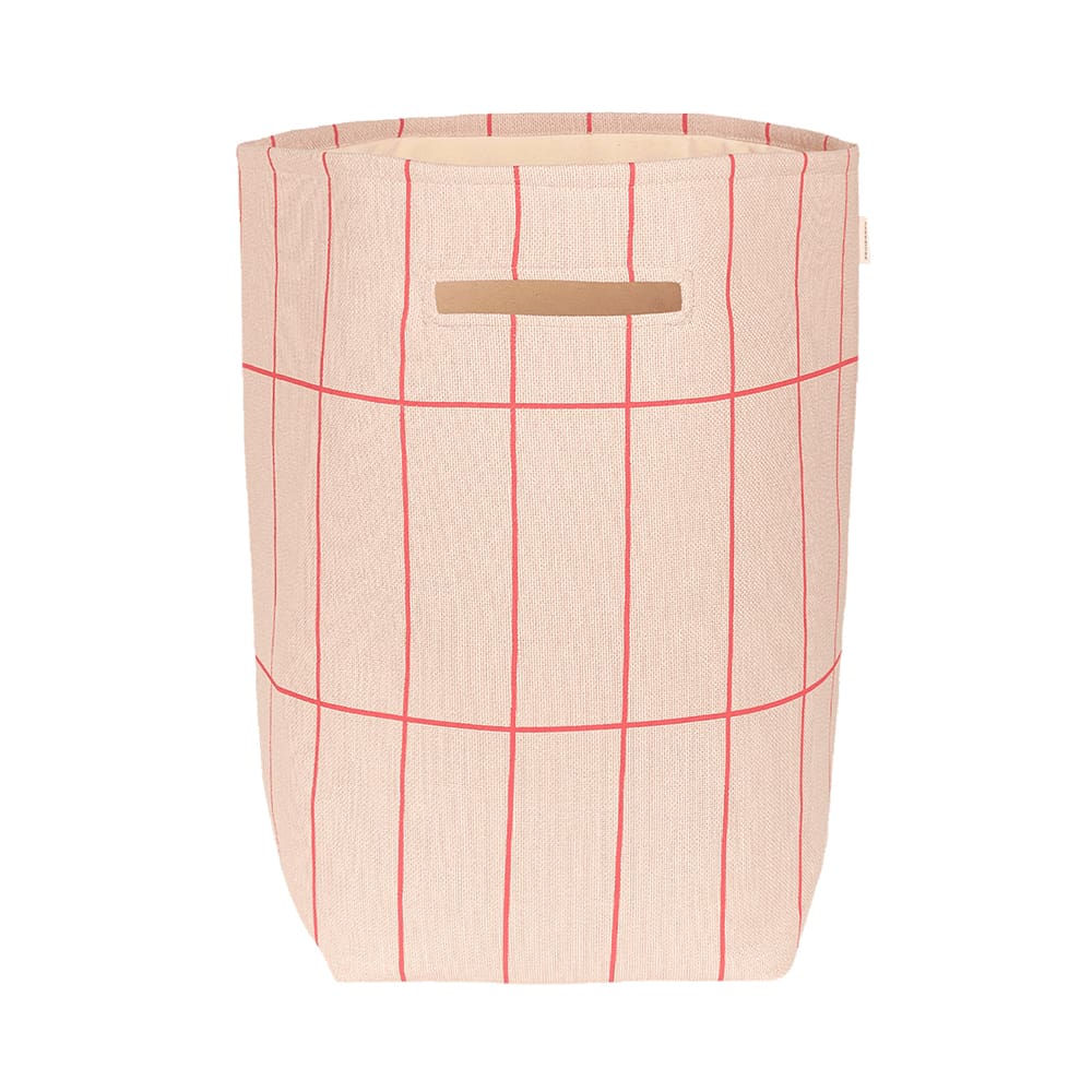 Nobodinoz - Vibes - Large Storage Basket - Taupe Grid