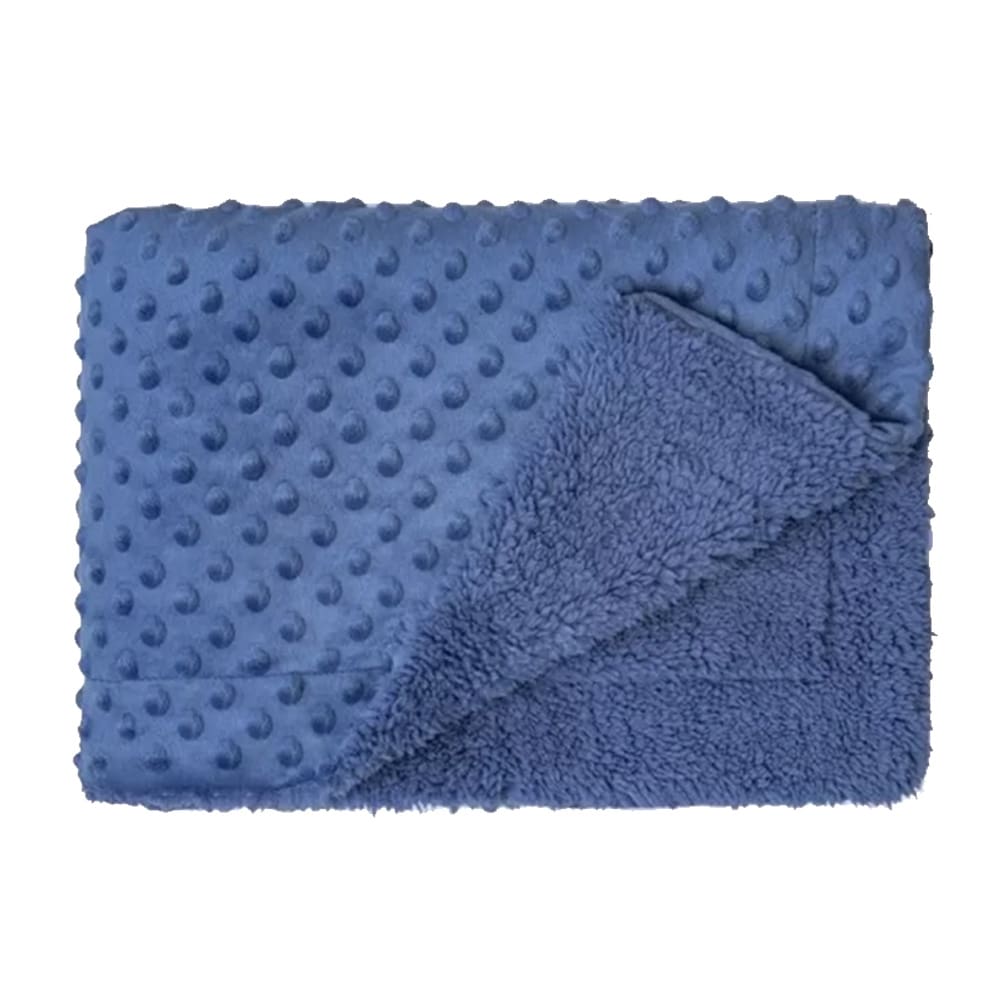 Interbaby - Teddy Baby Blanket with Dots - Dark Blue