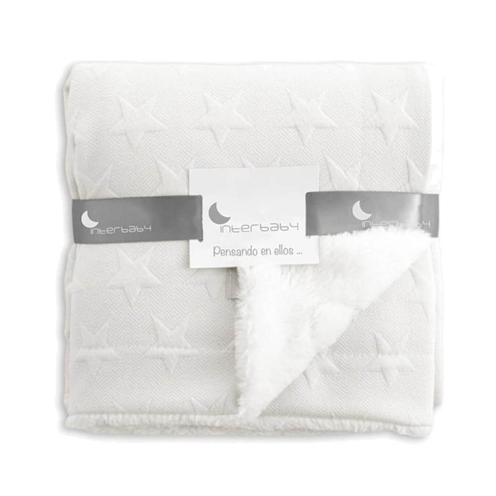Interbaby - Teddy Baby Blanket with Stars - Beige