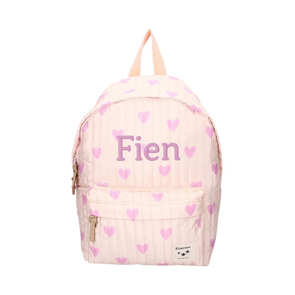 Kidzroom - Magical Meadows - Backpack - Quilted Pink Hearts - with Name