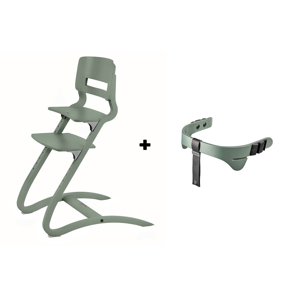 Leander - Louie Hochstuhl - Set mit Sicherheitsbügel - Sage Green