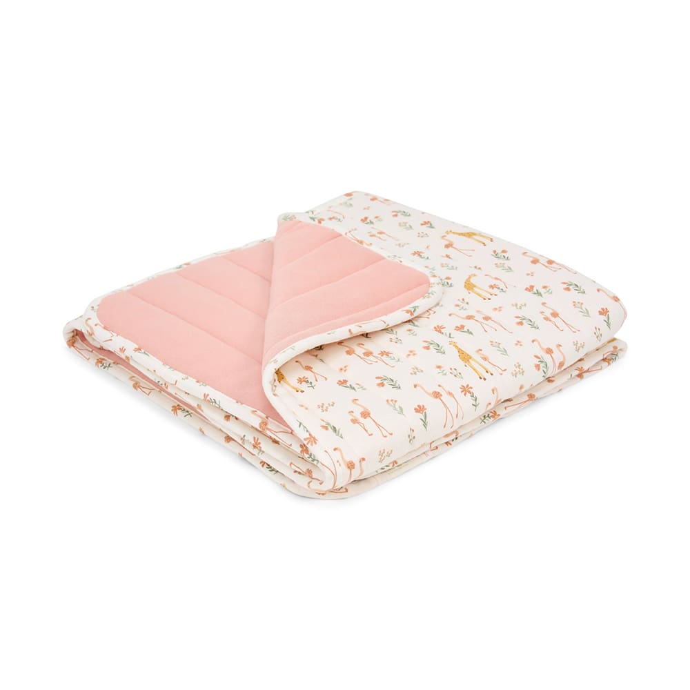 Little Dutch - Soft Cot Blanket - Pink Blooming Safari - 110 x 140 cm