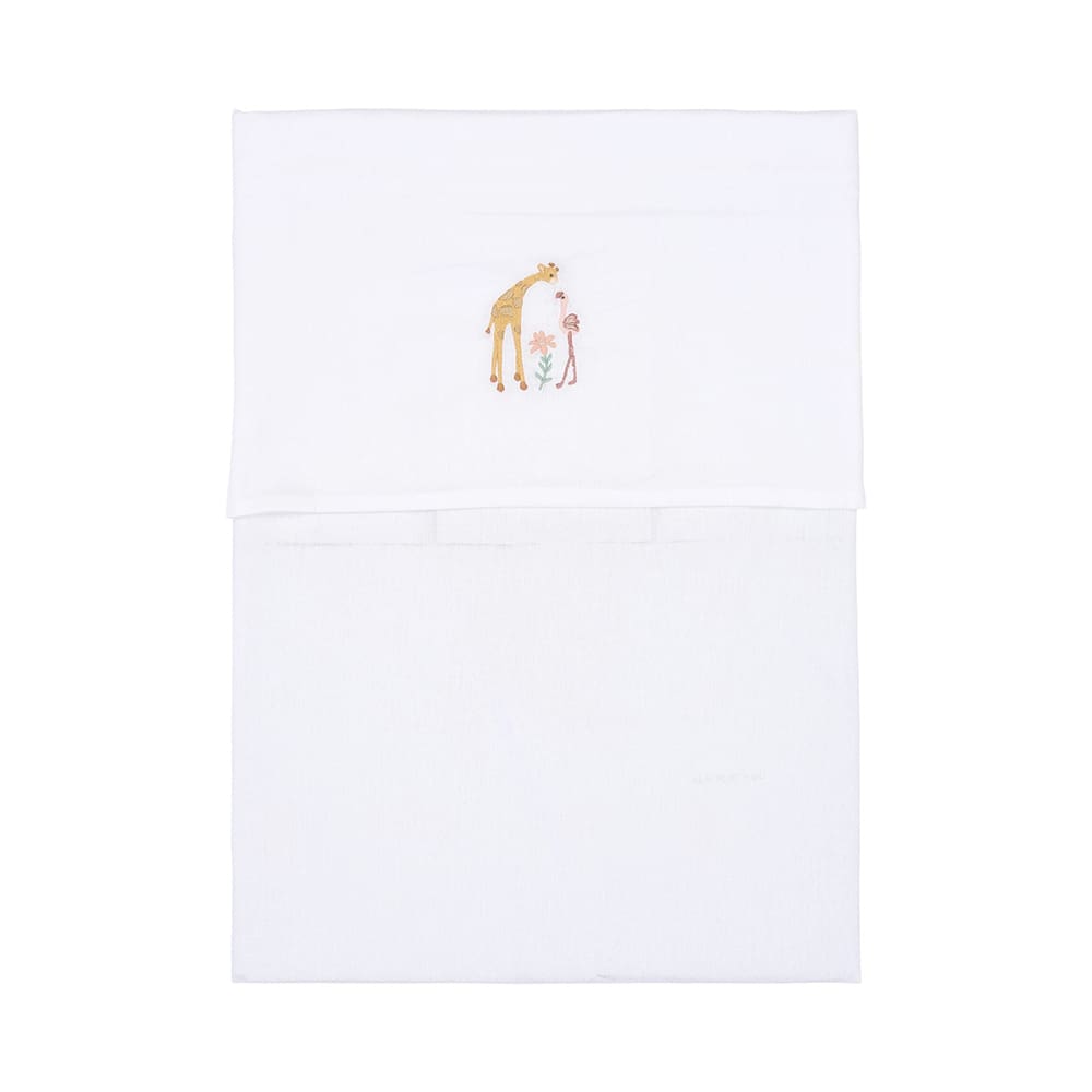 Little Dutch - Cradle Sheet - Flamingo - White - 70 x 100 cm