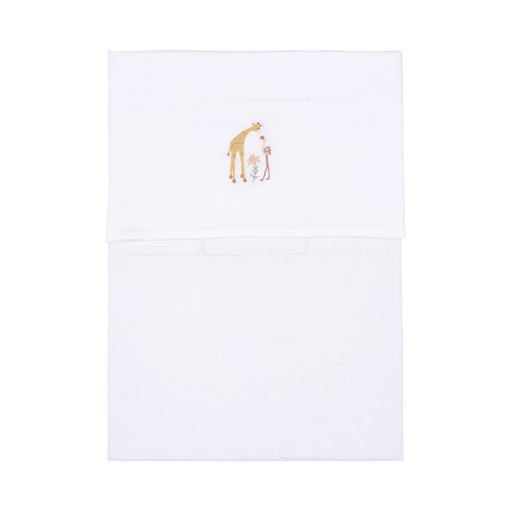 Little Dutch - Cot Sheet - Flamingo - White - 110 x 140 cm