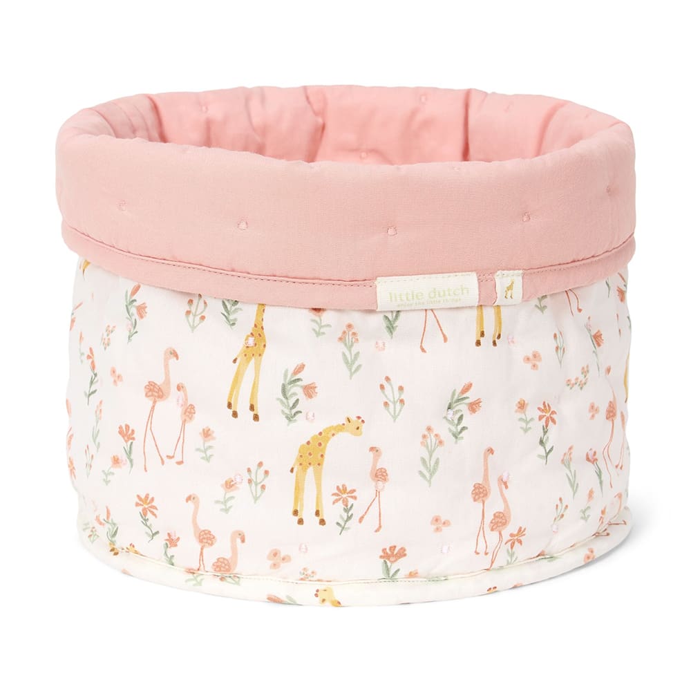 Little Dutch - Medium Storage Basket - Pink Blooming Safari