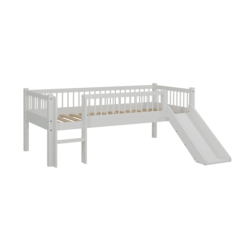 Vipack - Forrest - Lage Halfhoogslaper Met Glijbaan - Witte Beuk - 90 x 200 cm