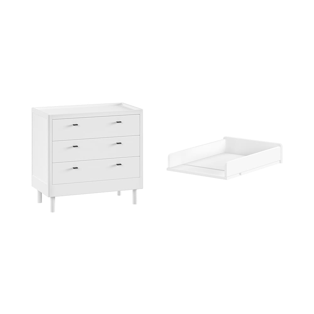 Jaxx - Forrest - 2-Piece Changing Set - 3-Drawer Chest - White Beech