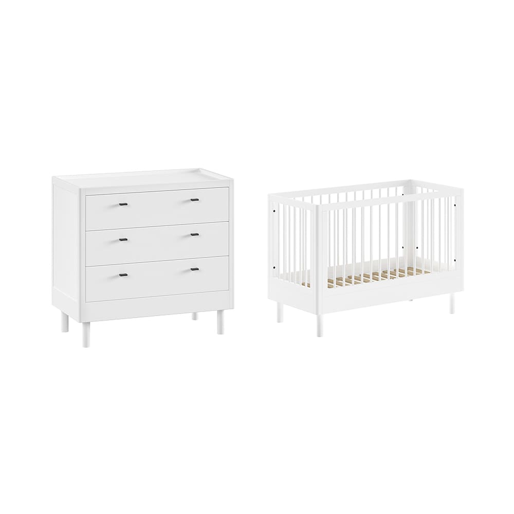 Jaxx - Forrest - 2-Piece Nursery Set - 3-Drawer Chest - White Beech - 60 x 120 cm