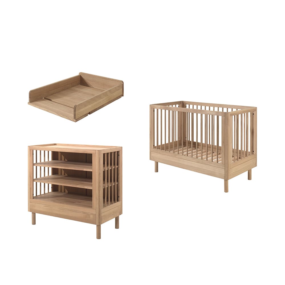 Jaxx - Forrest - 3-Piece Nursery Set - Changing Table + Changing Top - Oak - 60 x 120 cm