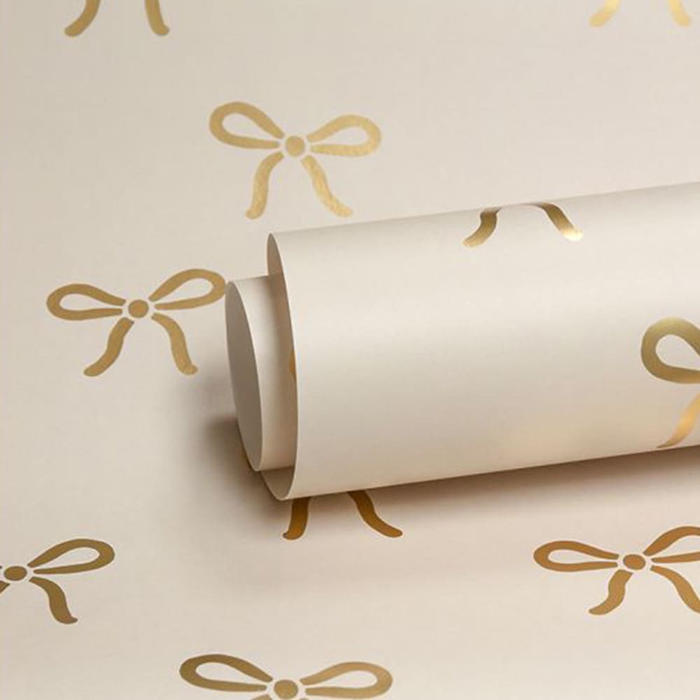 Studio Ditte - Bows - Wallpaper - Cream & Matte Gold
